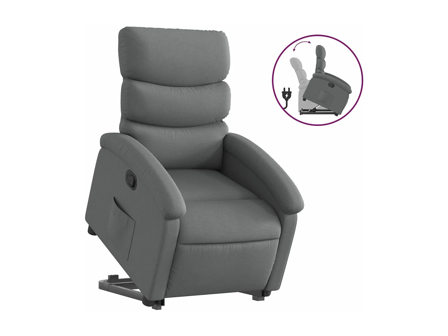 Fauteuil inclinable Gris foncé Tissu REO33372