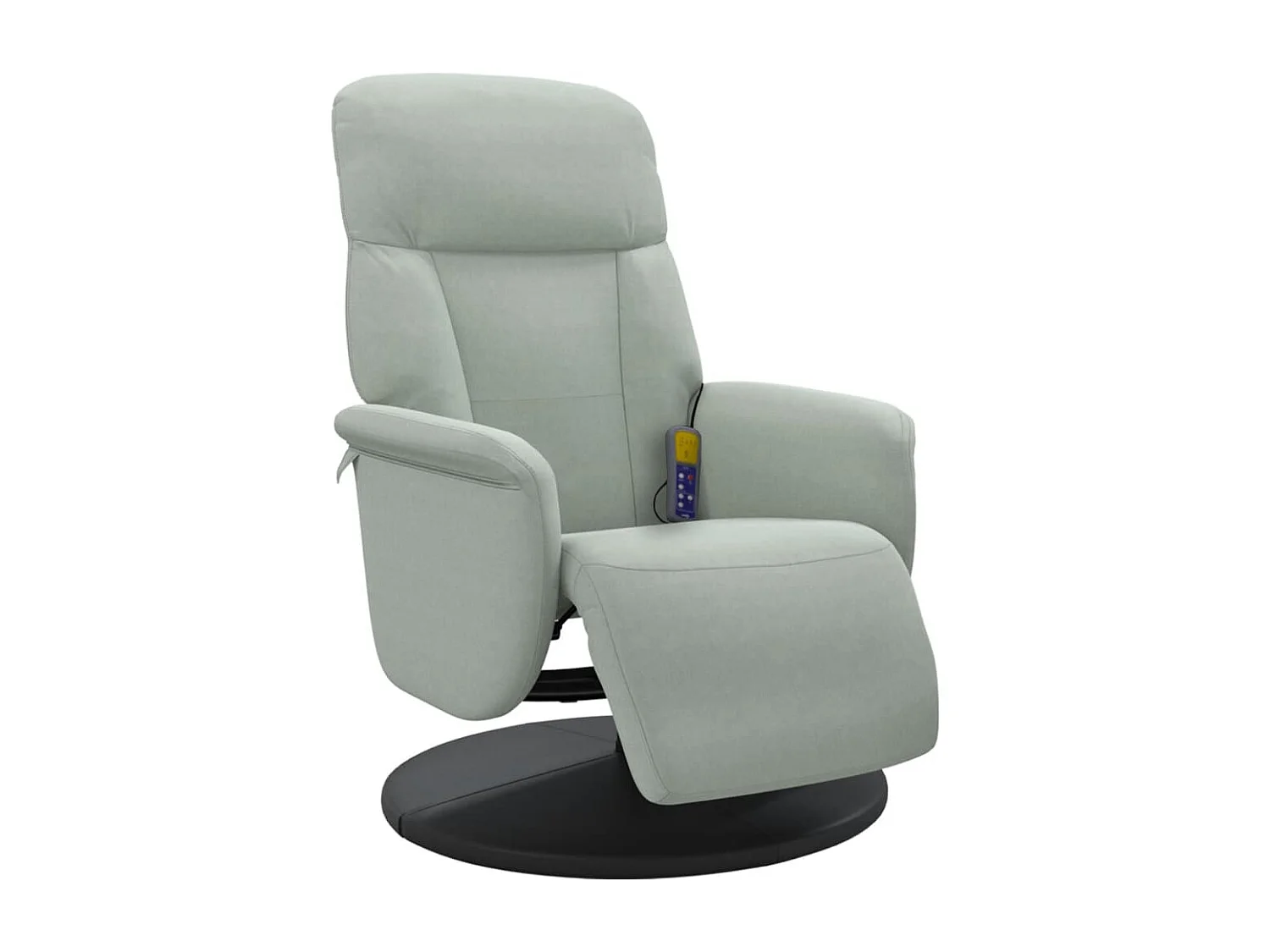 Sillón reclinable masaje con reposapiés terciopelo gris claro YOE78761