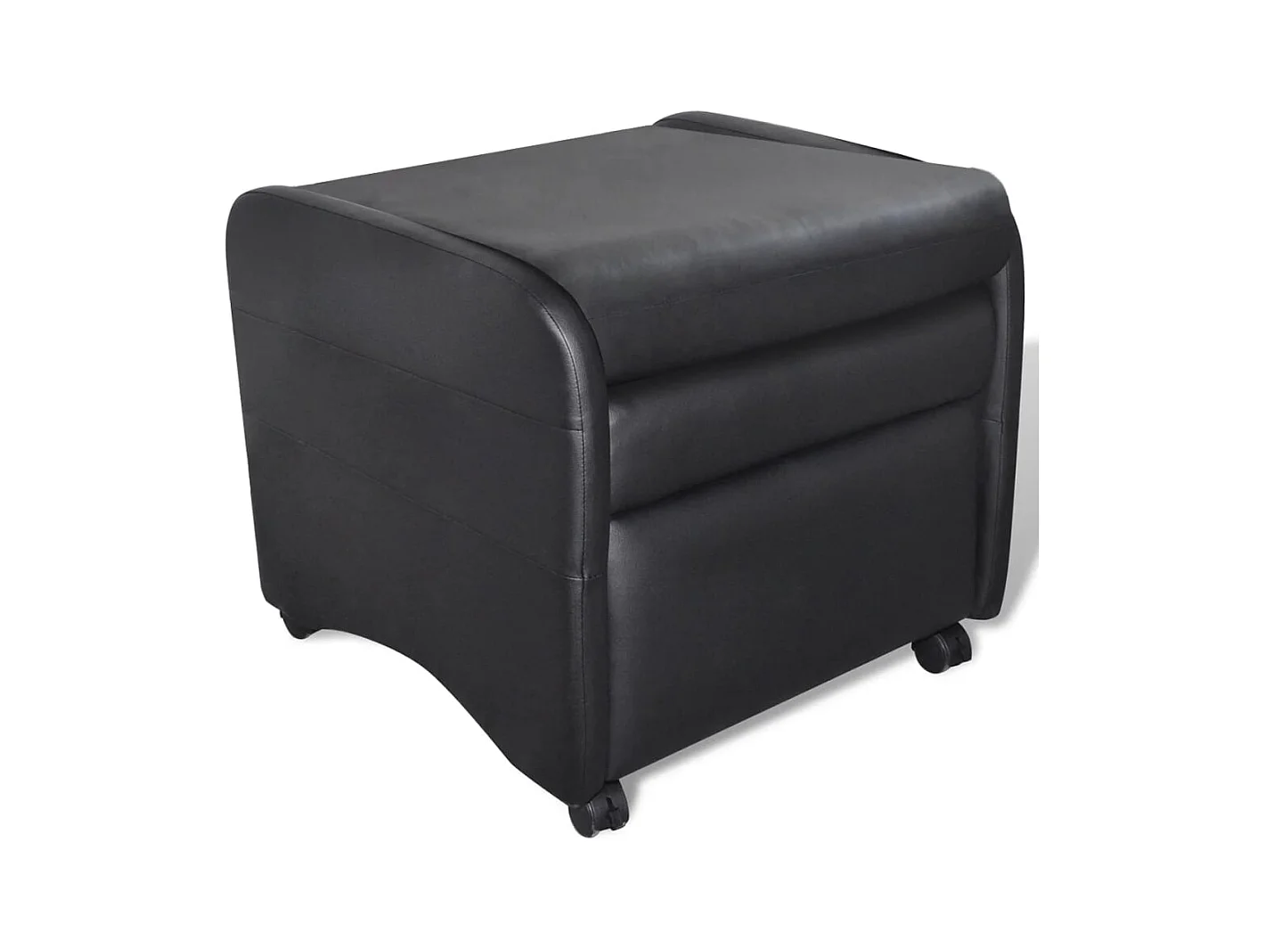 Sillón plegable de cuero sintético negro YOE26365
