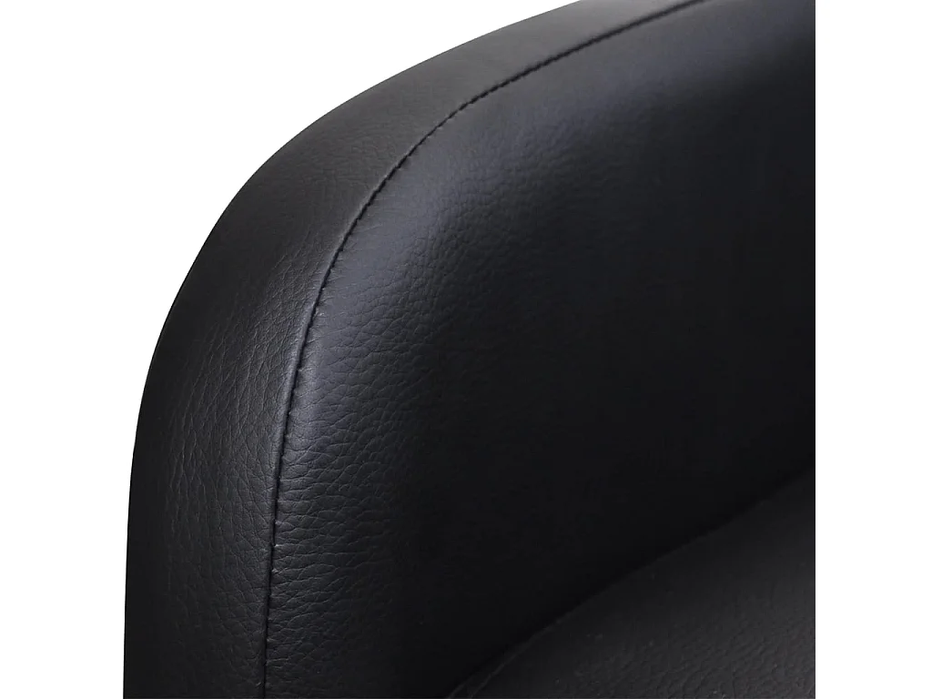 Sillón plegable de cuero sintético negro YOE26365