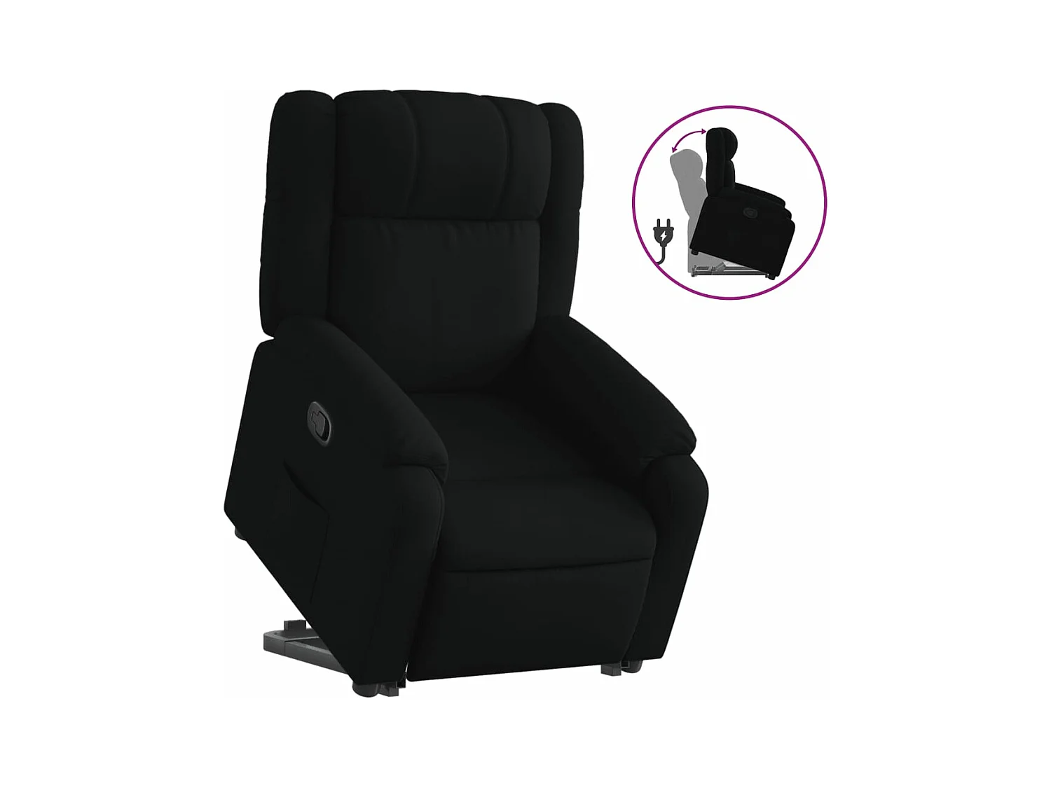 Fauteuil inclinable noir tissu REO43024