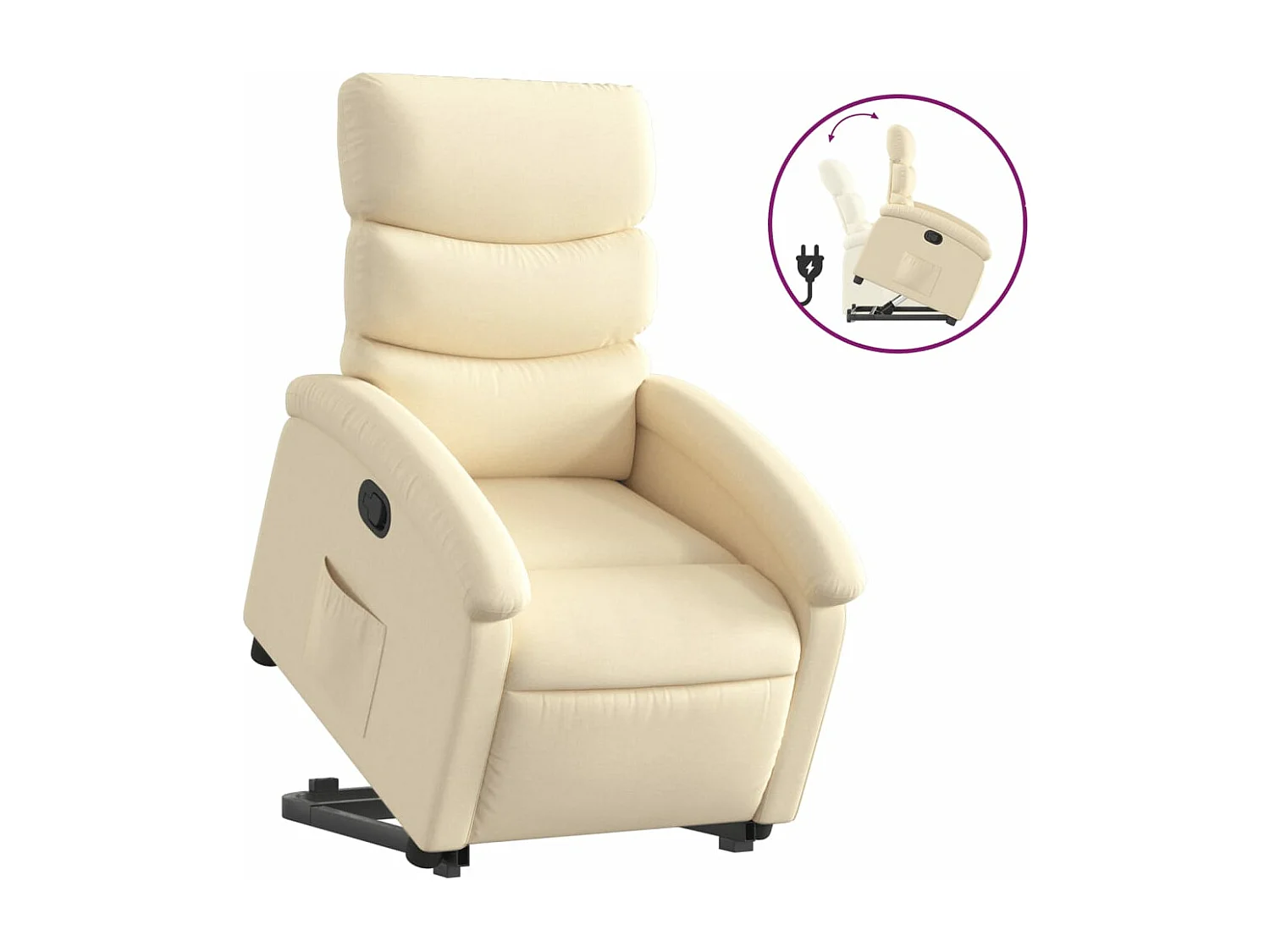 Fauteuil inclinable Crème Tissu REO18975