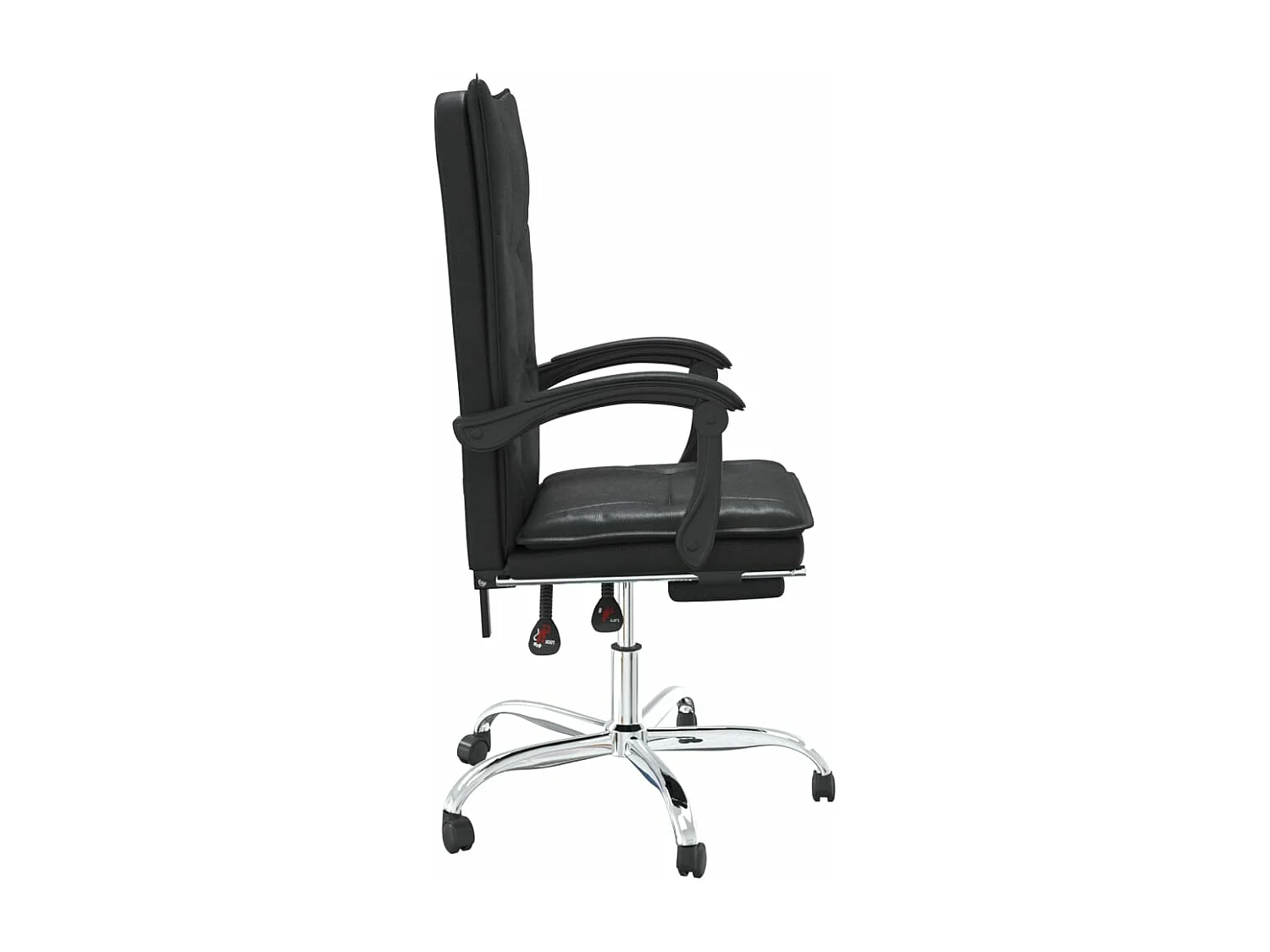 Cadeira de escritório reclinável couro artificial preto PT462597