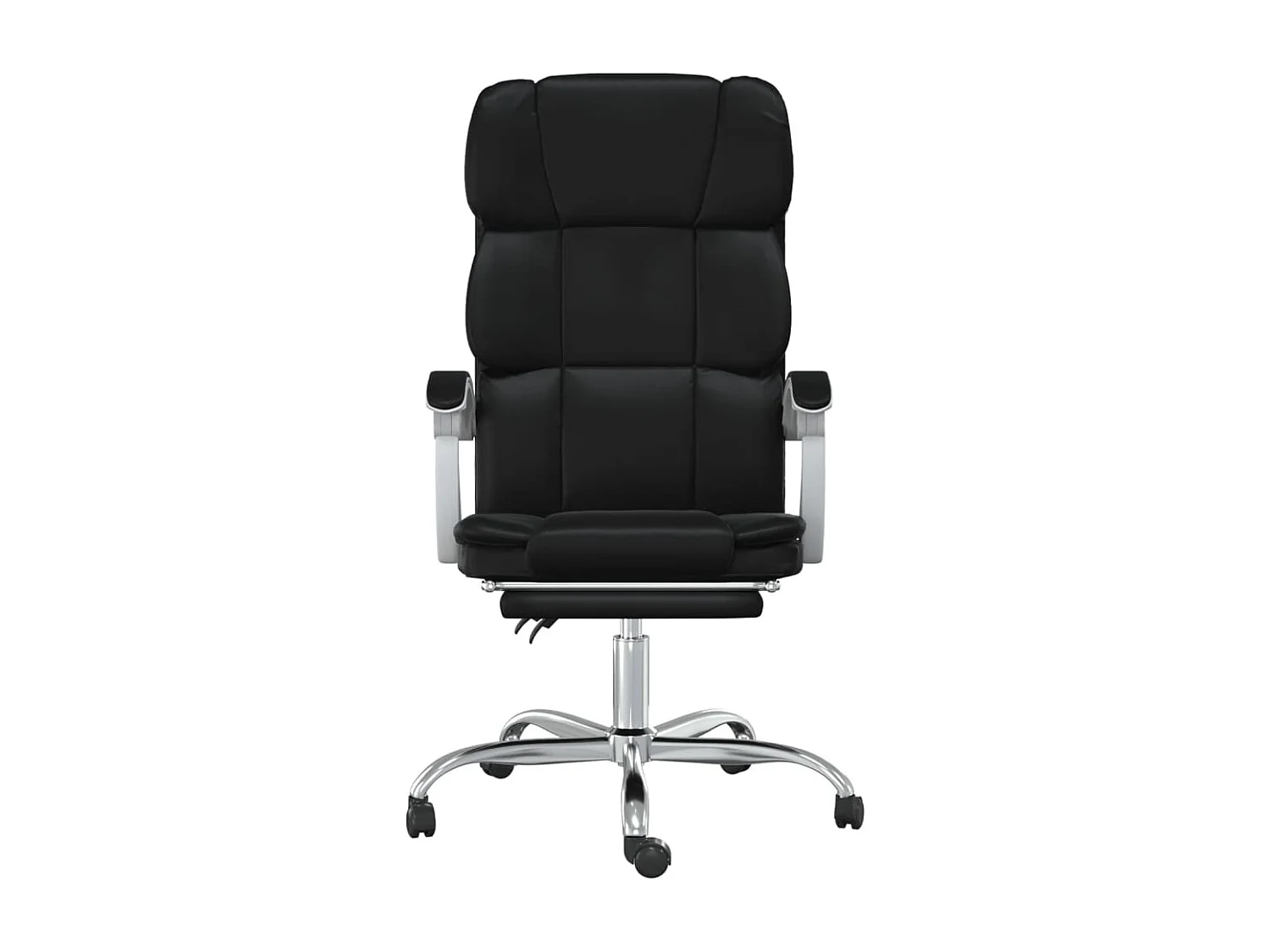 Silla de oficina reclinable cuero sintético negro ES706519
