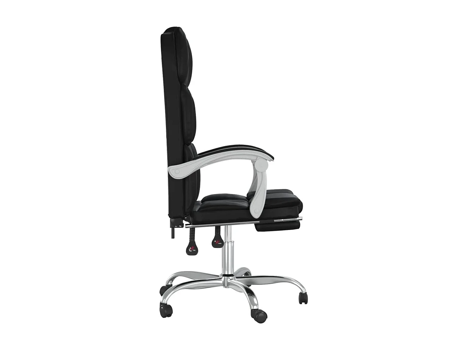 Silla de oficina reclinable cuero sintético negro ES706519