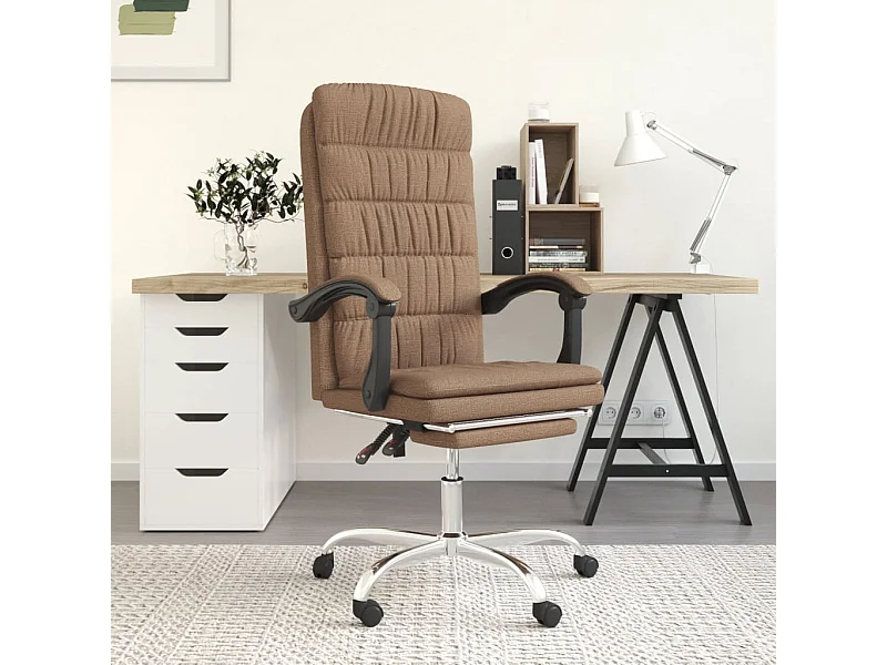 Fauteuil inclinable de bureau Marron Tissu REO83436