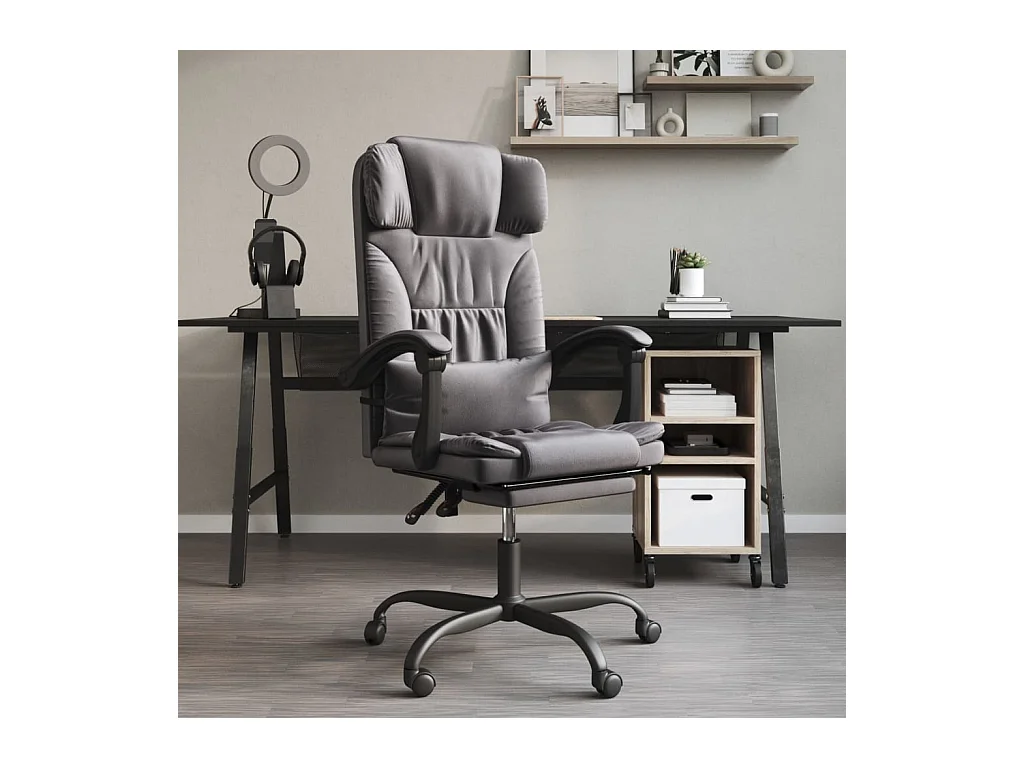 Fauteuil inclinable de bureau Gris Similicuir REO13041