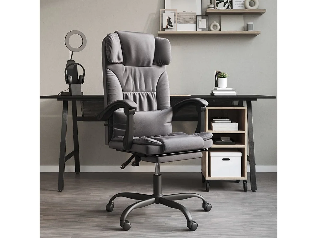 Fauteuil inclinable de bureau Gris Similicuir REO13041
