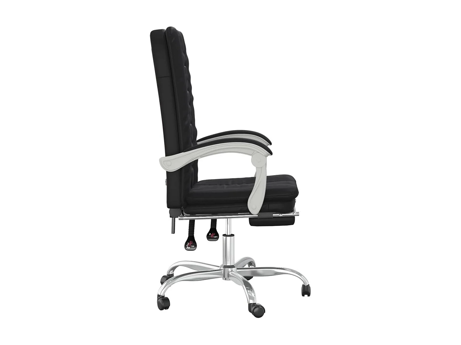 Fauteuil inclinable de bureau Noir Similicuir REO47862