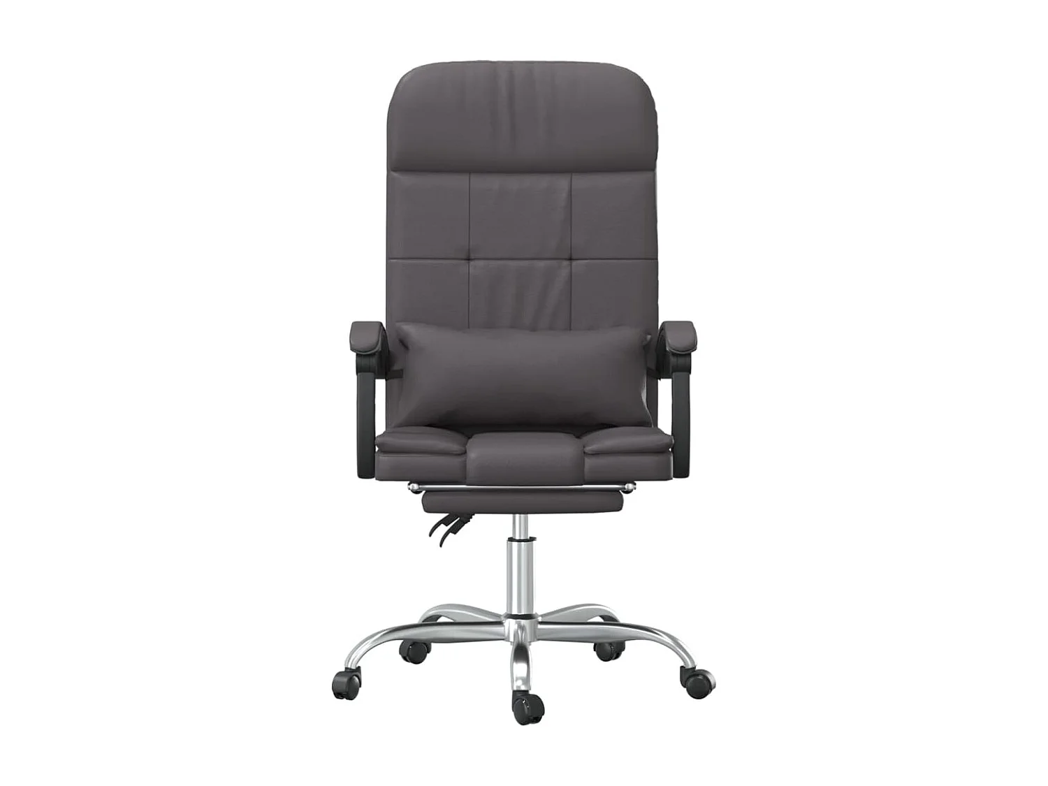 Cadeira escritório massagens reclinável couro artificial cinza PT114038