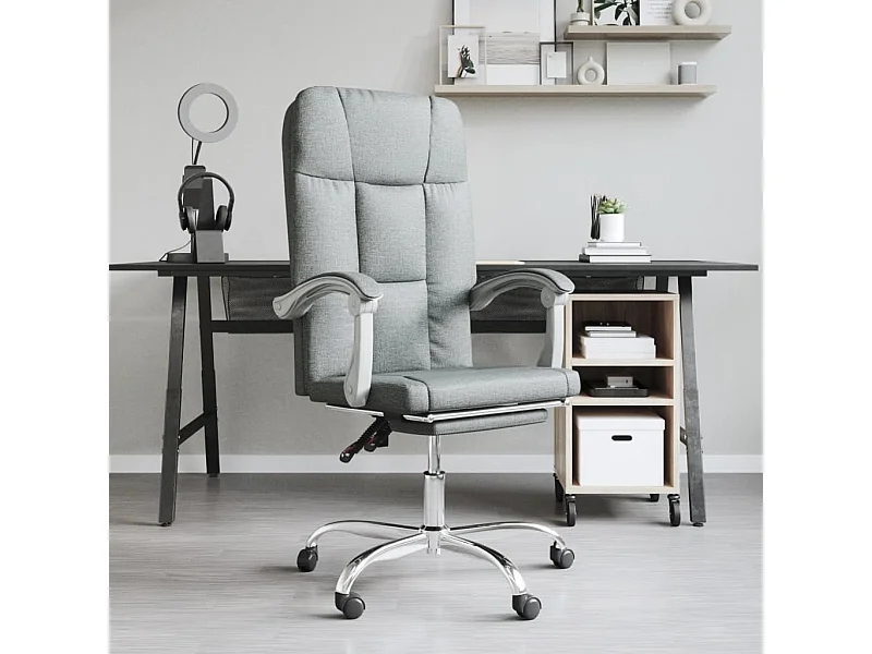 Cadeira de escritório reclinável tecido cinzento-escuro PT976243
