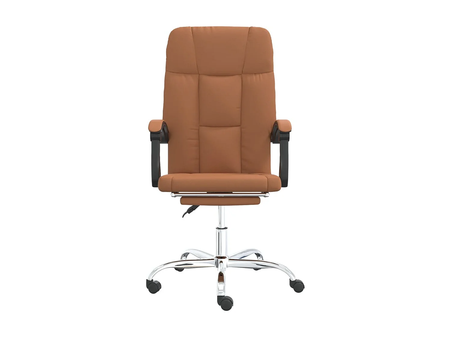 Cadeira de escritório reclinável couro artificial castanho PT966082