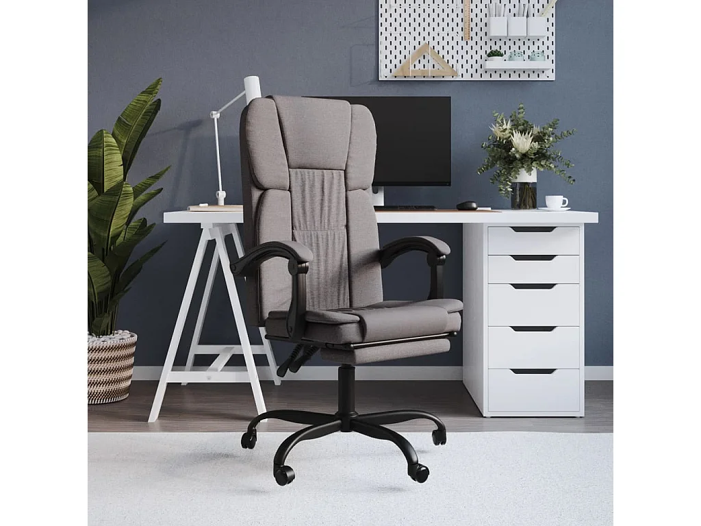 Fauteuil inclinable de bureau Taupe Tissu REO58636