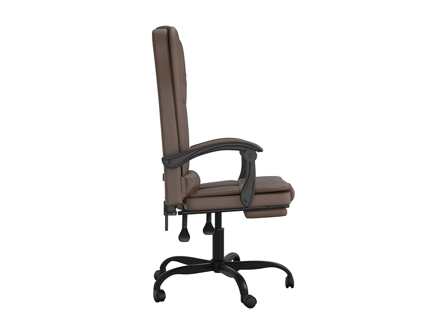 Silla de oficina reclinable masaje cuero sintético marrón ES542346