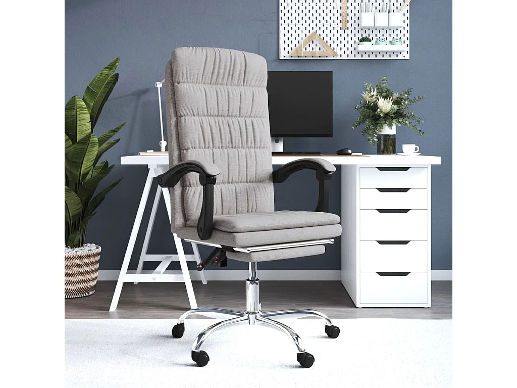 Fauteuil inclinable de bureau Taupe Tissu REO13995