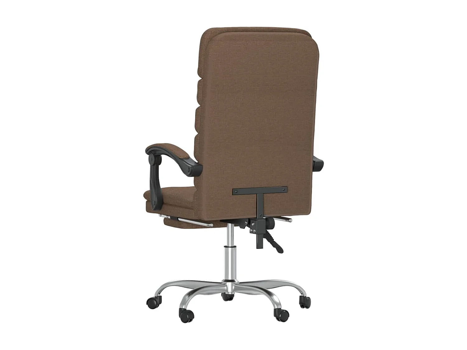 Silla de oficina reclinable con masaje de tela marrón ES792199