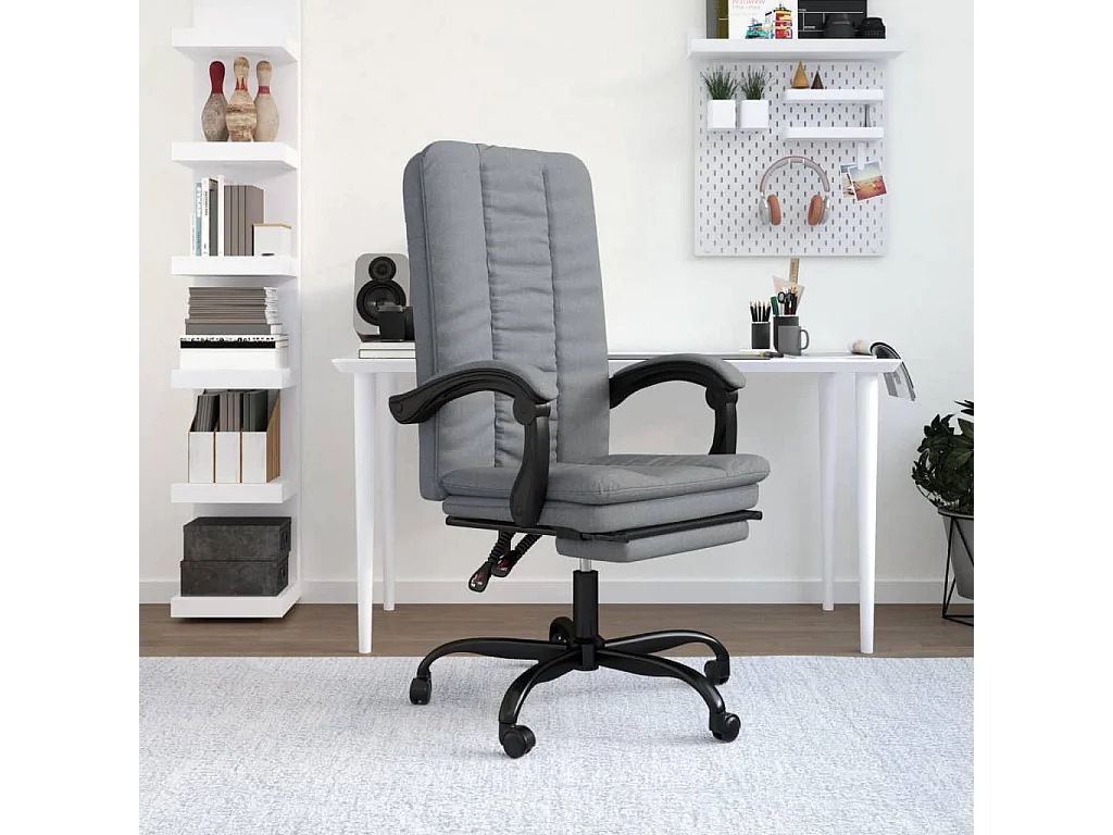 Fauteuil inclinable de bureau Gris clair Tissu REO10642