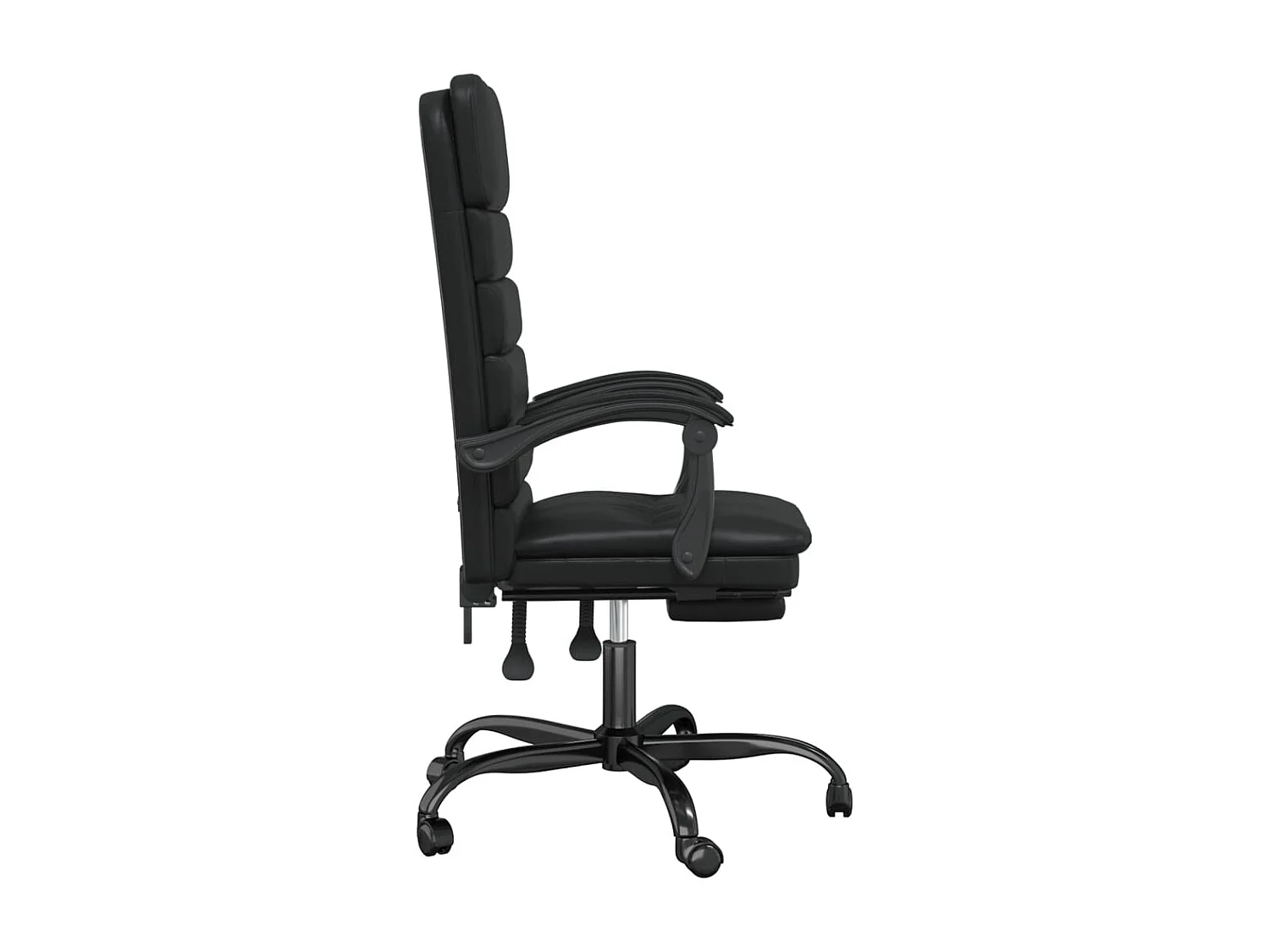 Silla de oficina reclinable masaje cuero sintético negro ES847418