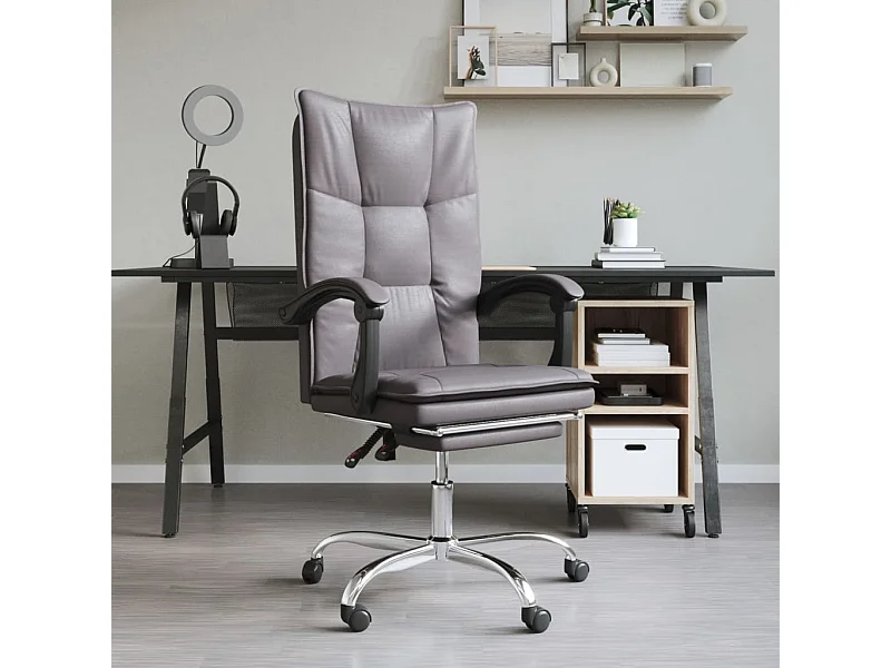 Fauteuil inclinable de bureau Gris Similicuir REO67597