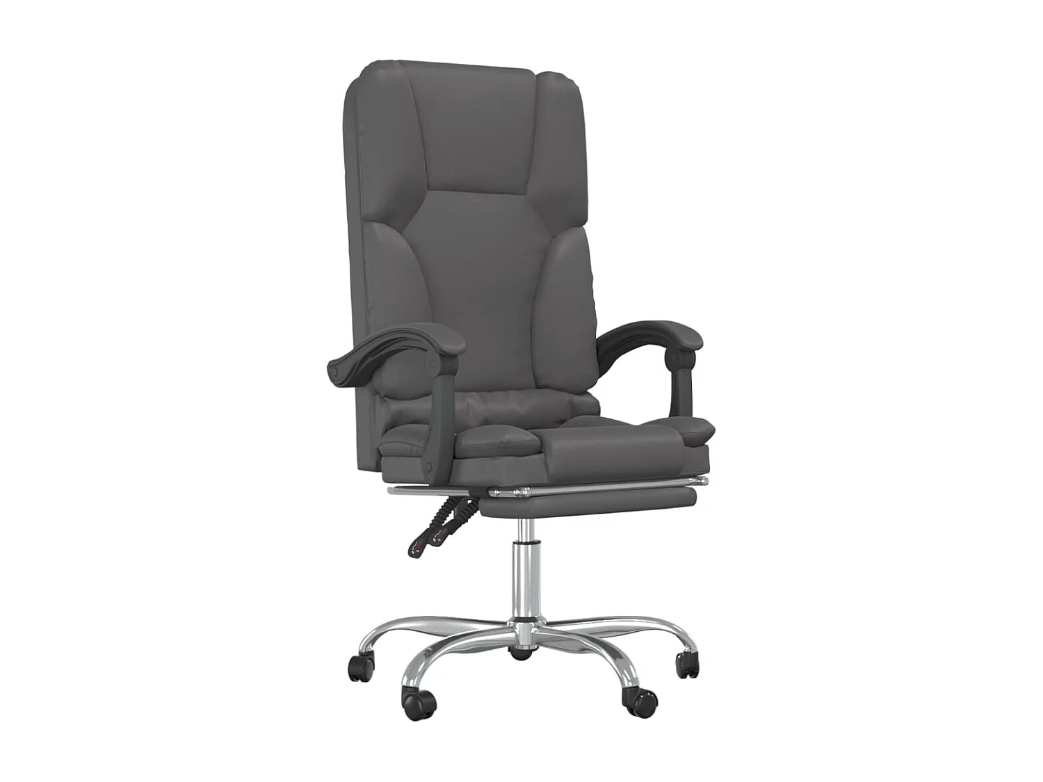 Fauteuil de massage inclinable de bureau Gris Similicuir REO91965