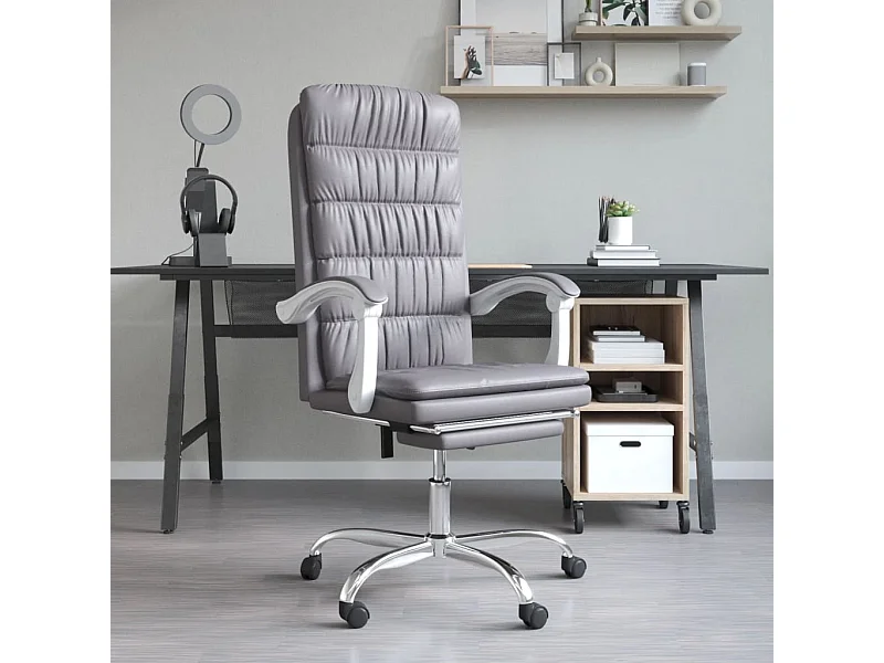 Fauteuil inclinable de bureau Gris Similicuir REO41369
