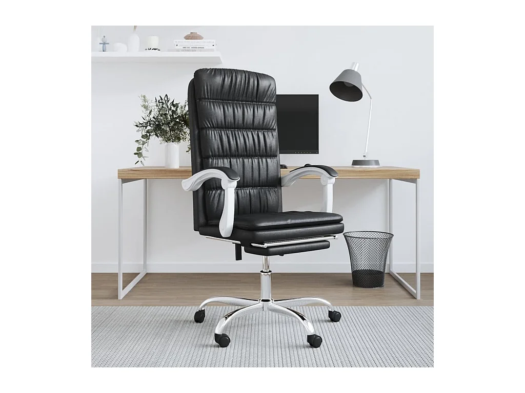 Fauteuil inclinable de bureau Noir Similicuir REO12178