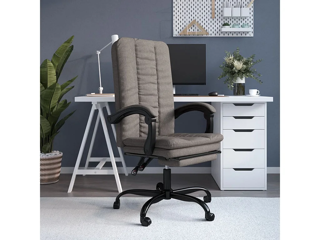 Fauteuil inclinable de bureau Taupe Tissu REO76155