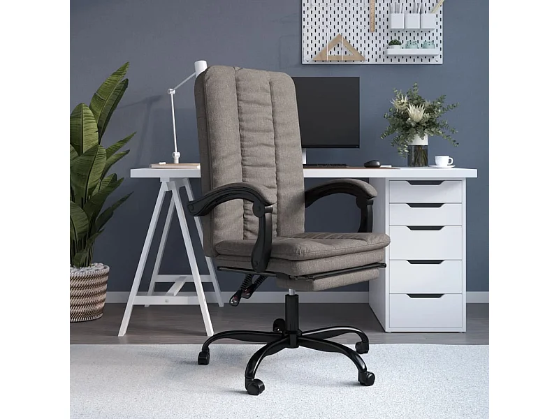 Fauteuil inclinable de bureau Taupe Tissu REO76155
