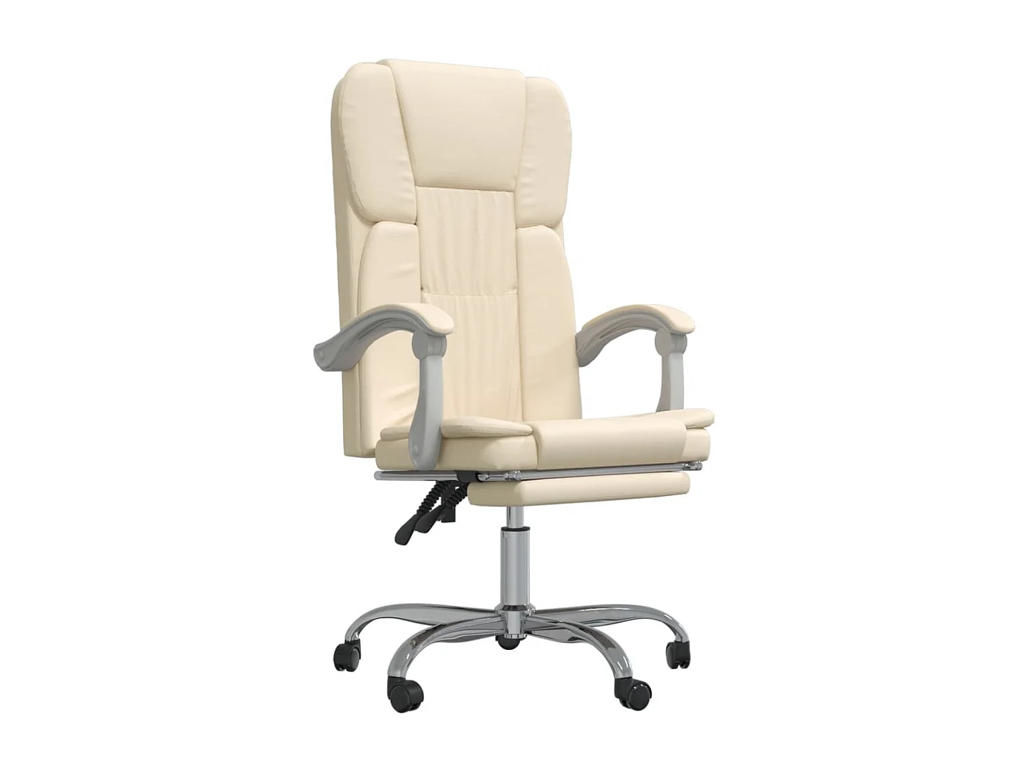 Cadeira de escritório reclinável couro artificial cor creme PT928875