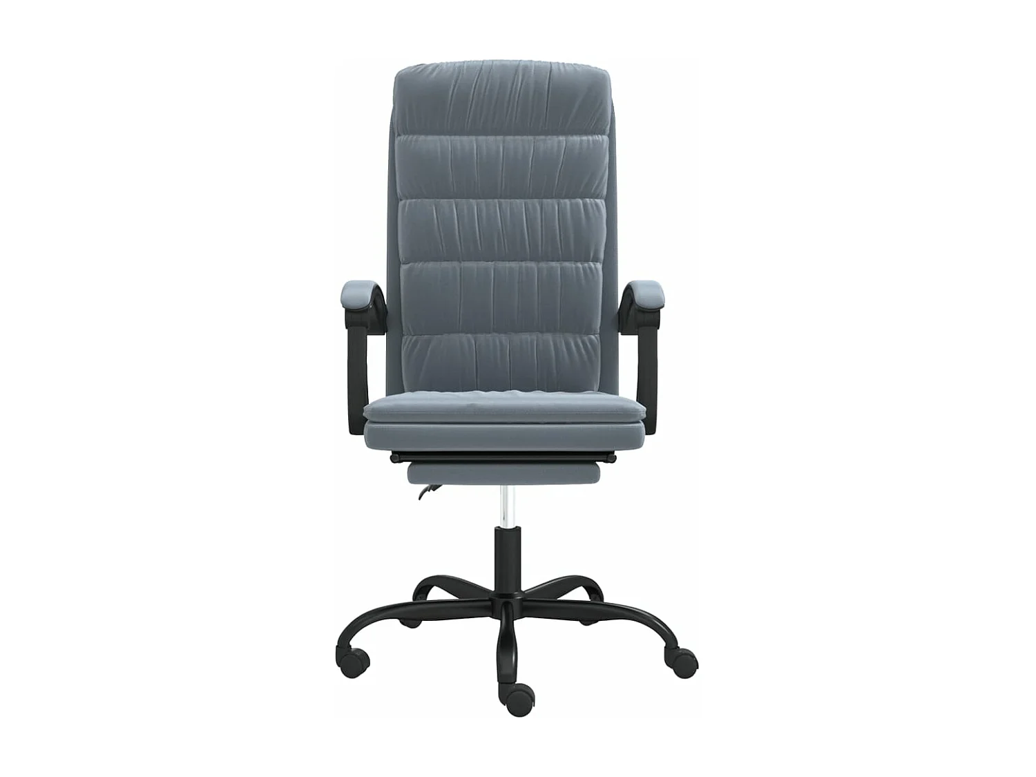 Silla de oficina reclinable de terciopelo gris oscuro ES107509