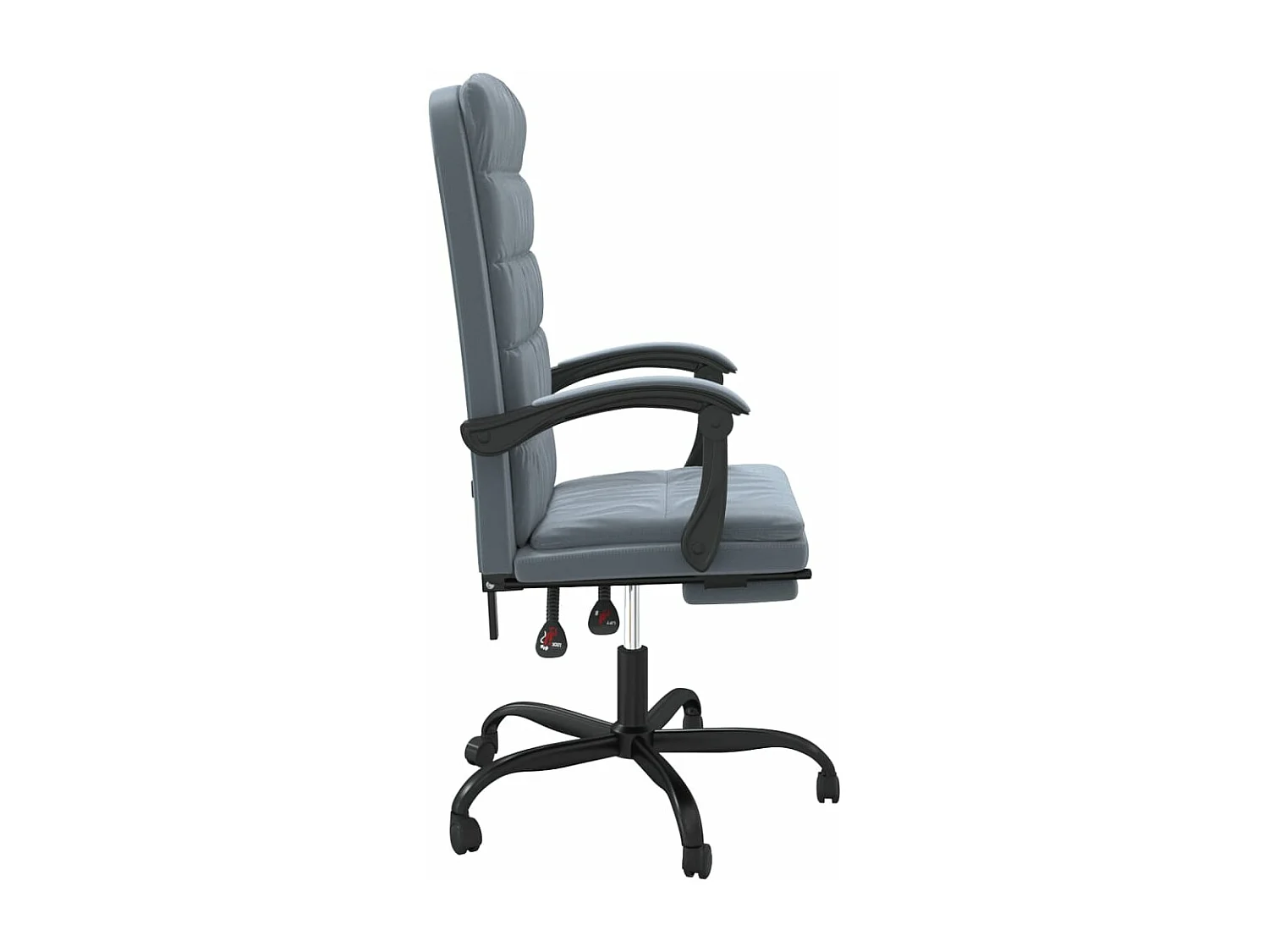 Silla de oficina reclinable de terciopelo gris oscuro ES107509