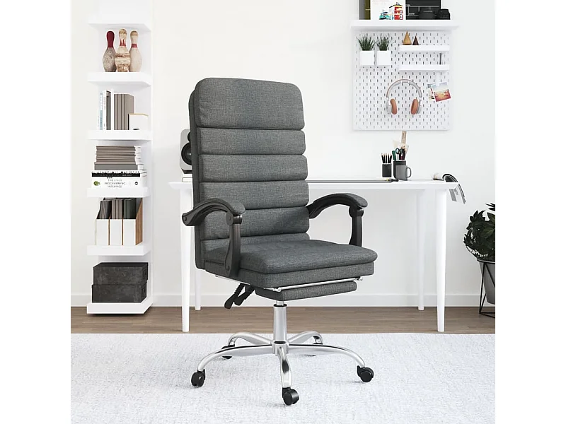 Fauteuil de massage inclinable de bureau Gris foncé Tissu REO39235