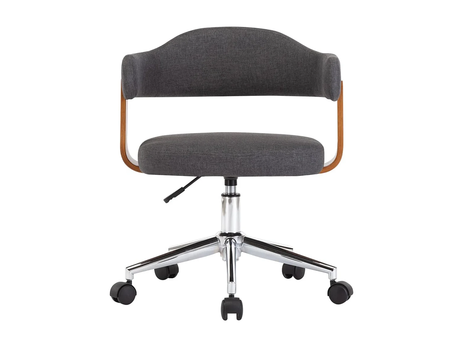 Silla de oficina giratoria de madera curvada y tela gris ES584700