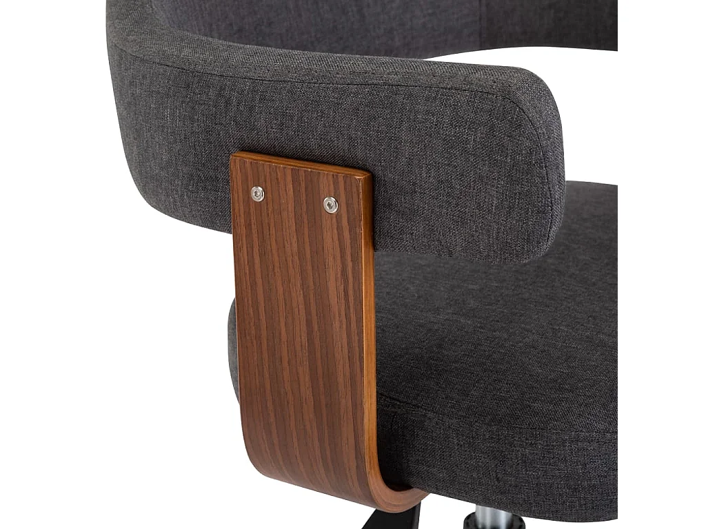 Silla de oficina giratoria de madera curvada y tela gris ES584700
