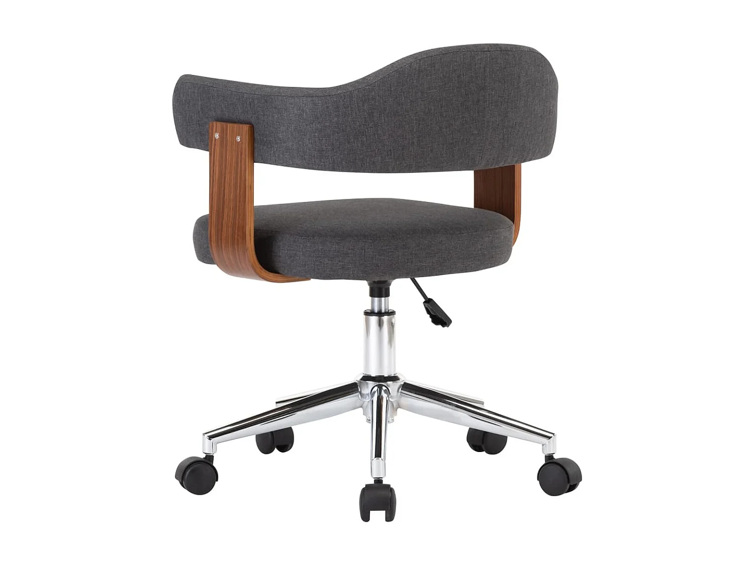 Chaise pivotante de bureau Gris Bois courbé et tissu REO25307