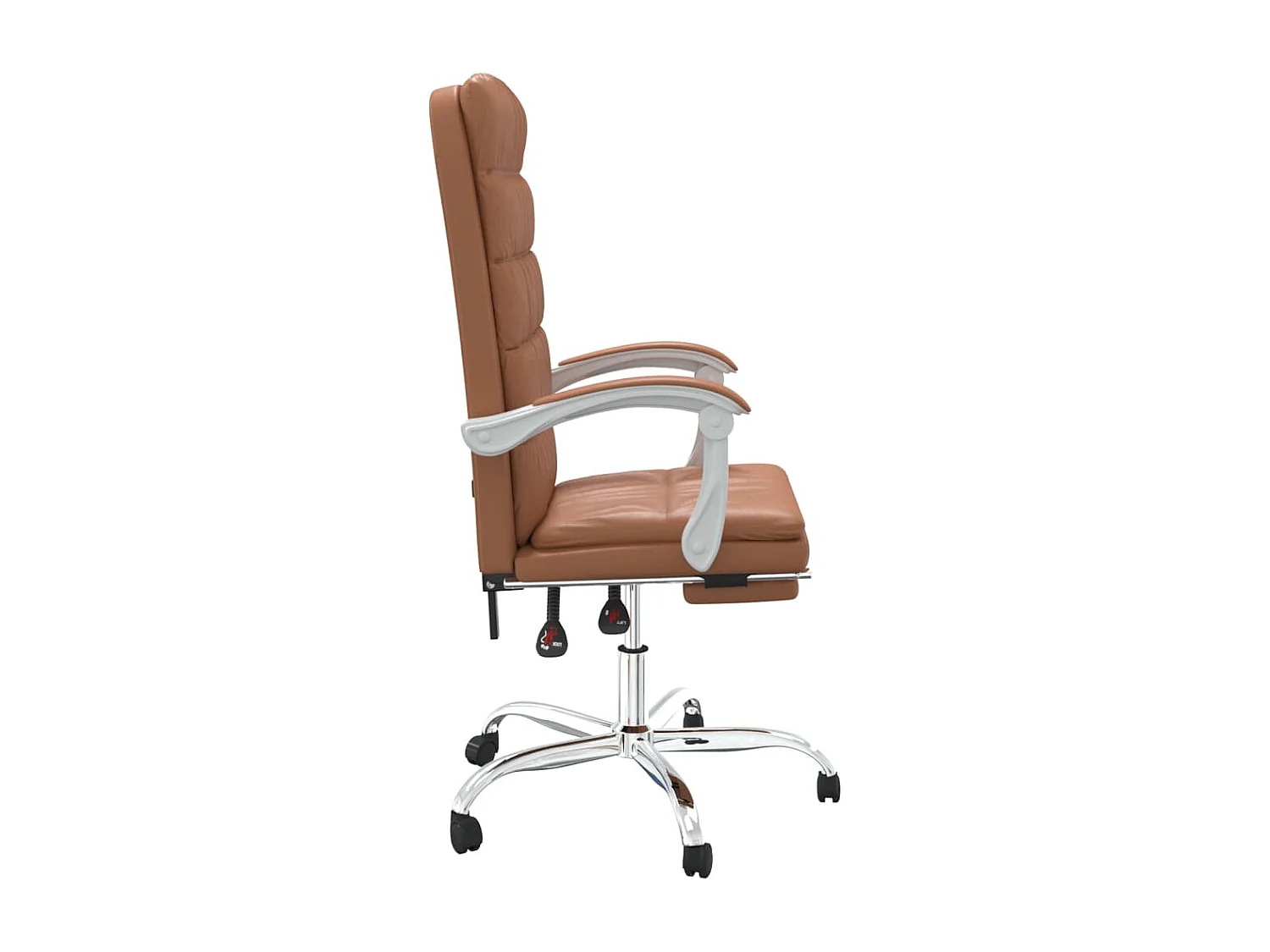 Cadeira de escritório reclinável couro artificial castanho PT724167