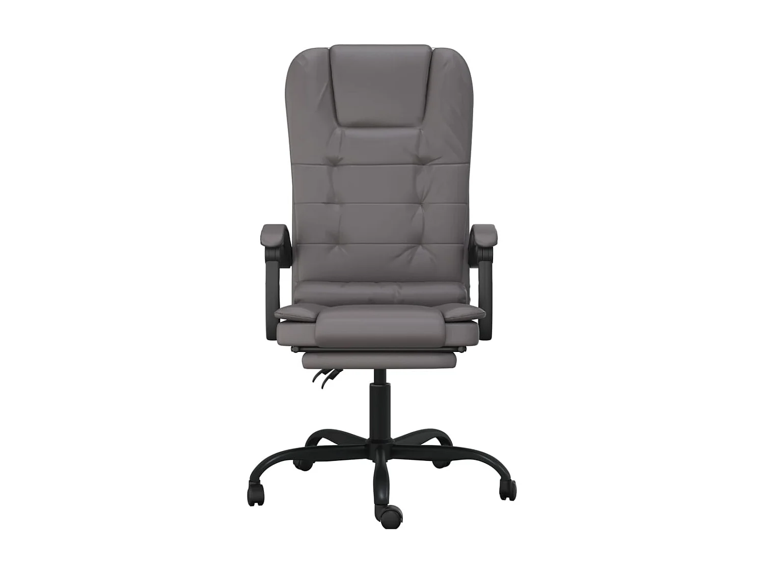 Silla de oficina reclinable masaje cuero sintético gris ES395974