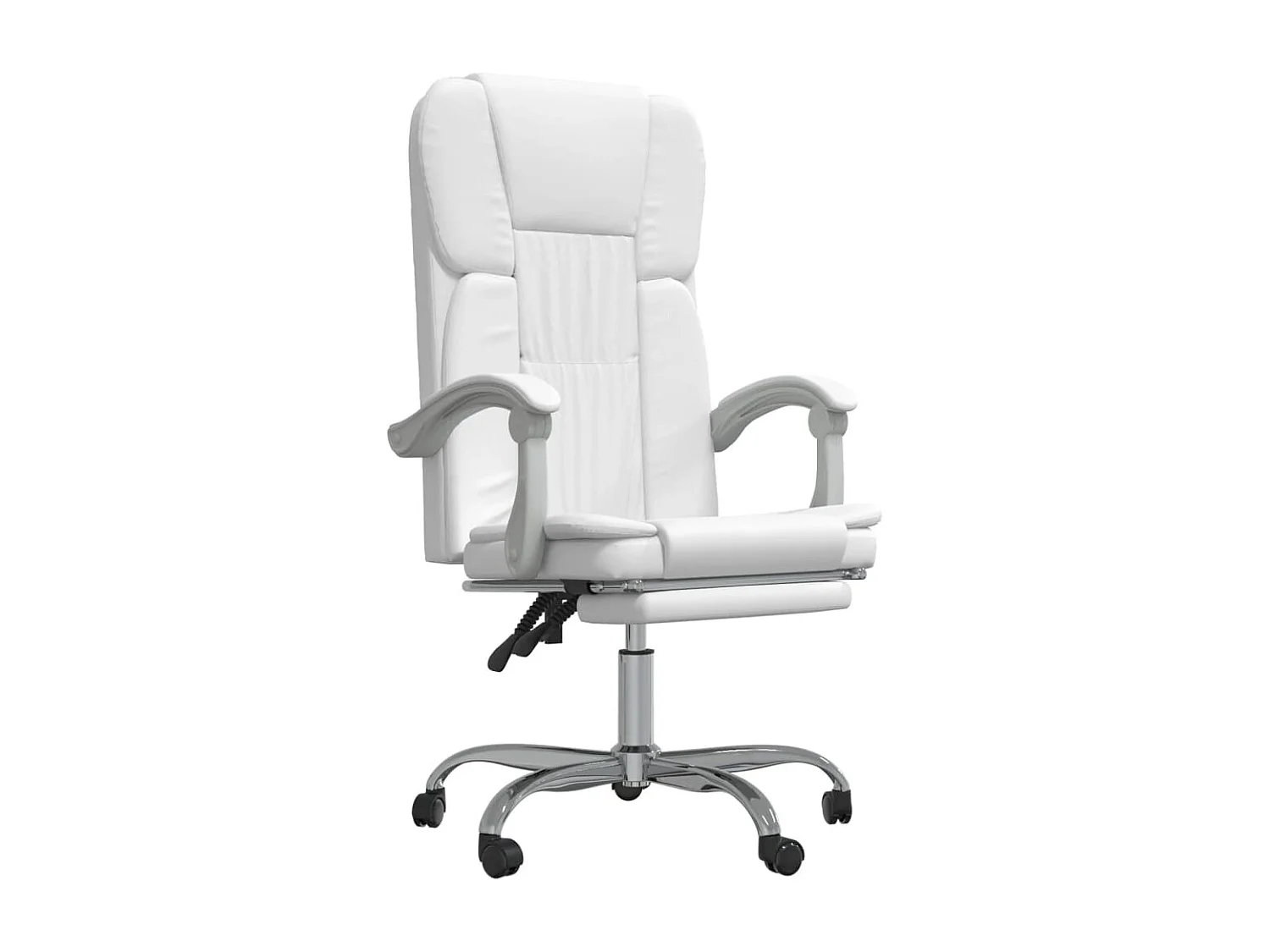 Cadeira de escritório reclinável couro artificial branco PT464584