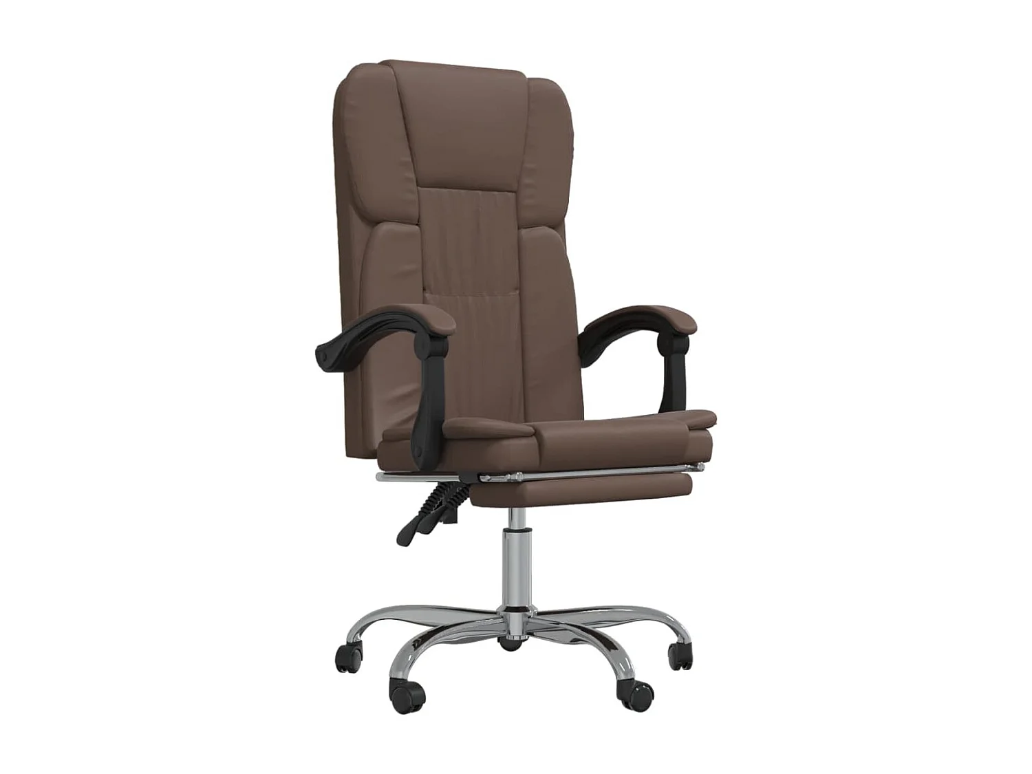 Silla de oficina reclinable cuero sintético marrón ES358792