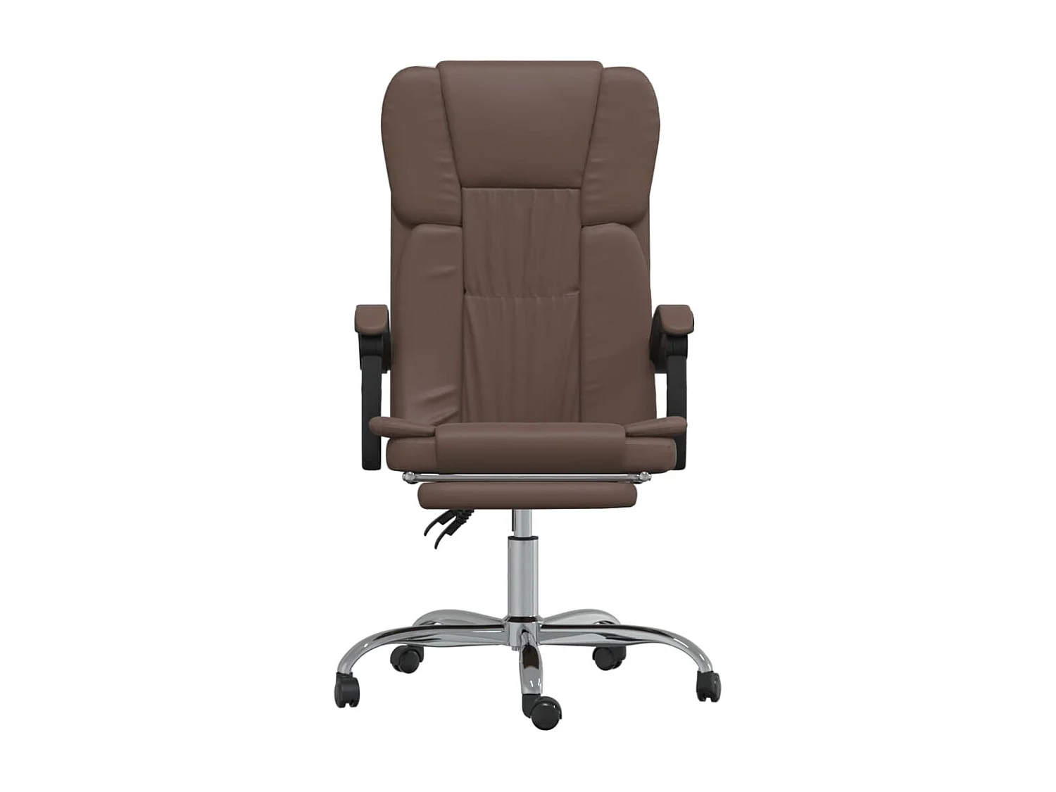 Silla de oficina reclinable cuero sintético marrón ES358792