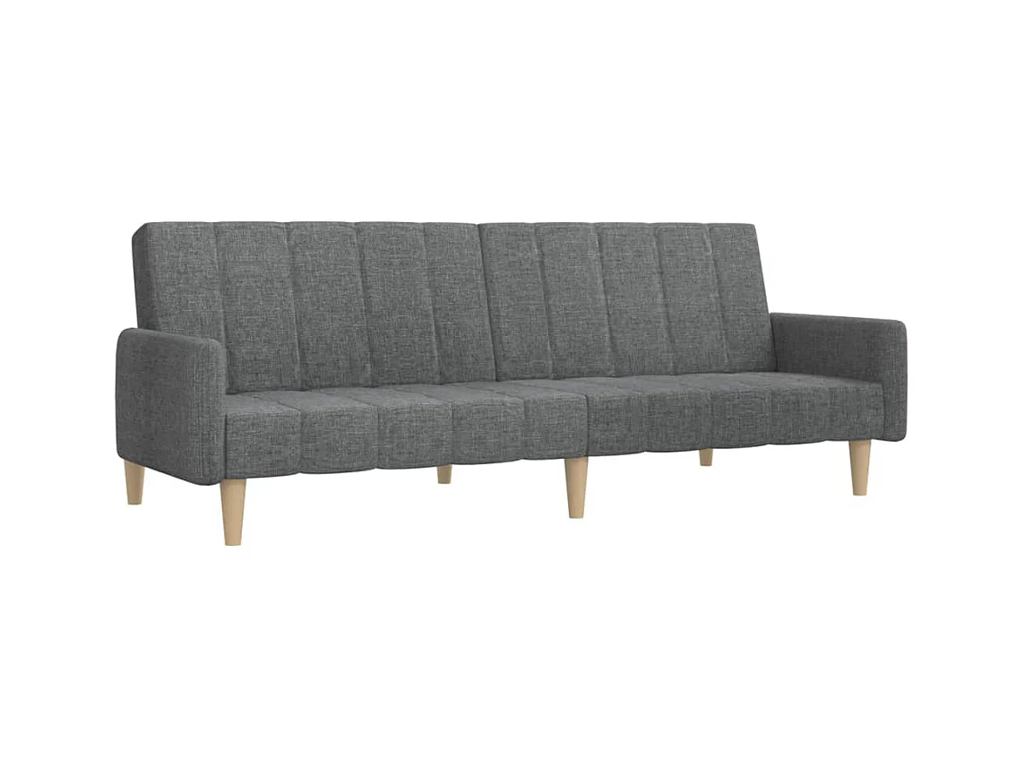 Canapé convertible à 2 places gris clair tissu REO48116