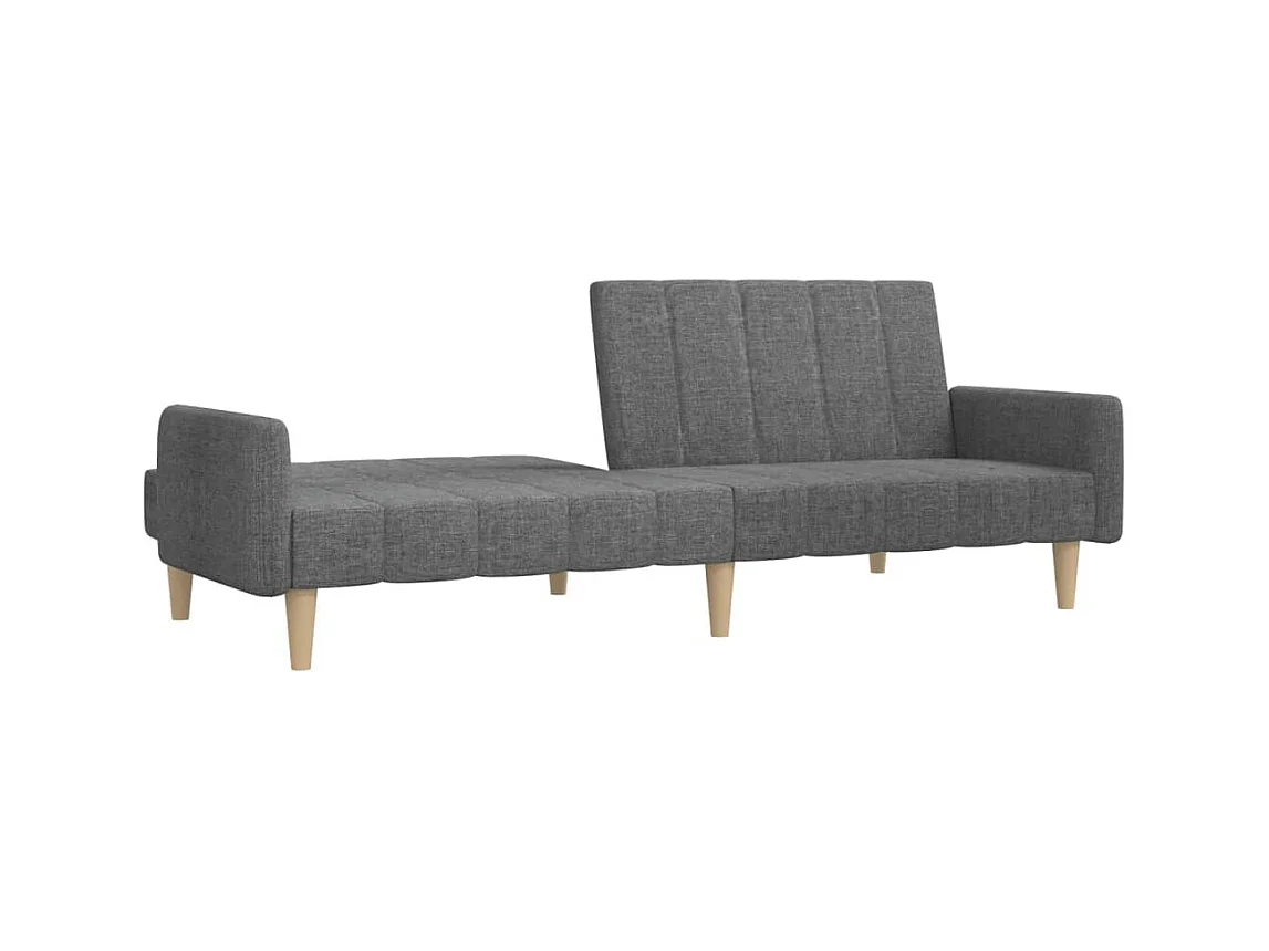 Canapé convertible à 2 places gris clair tissu REO48116