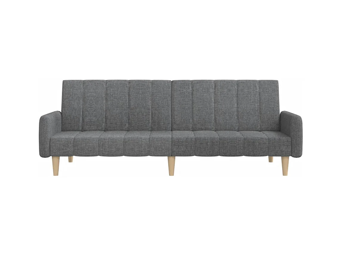 Canapé convertible à 2 places gris clair tissu REO48116
