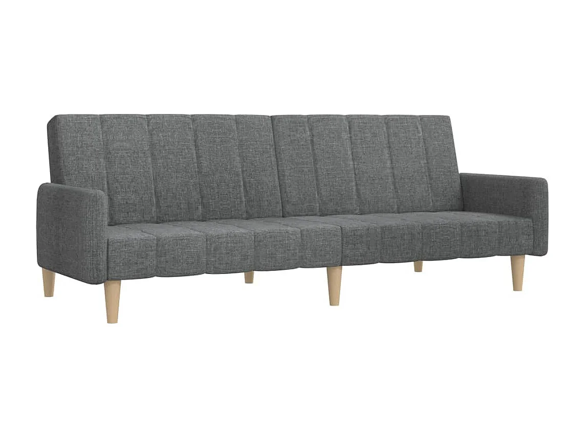Canapé convertible à 2 places gris clair tissu REO48116