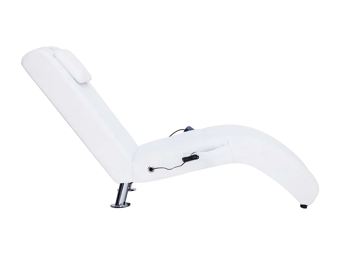 Canapé convertible de massage avec oreiller Blanc Similicuir REO15691