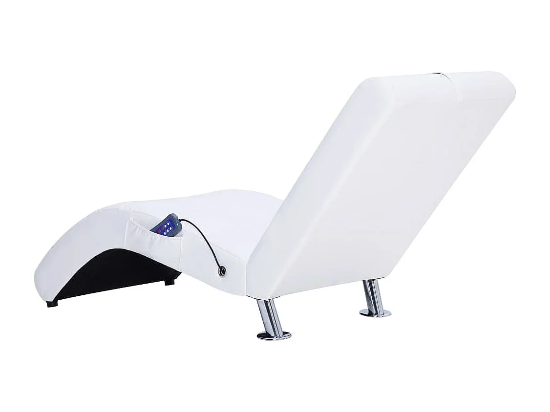 Canapé convertible de massage avec oreiller Blanc Similicuir REO15691