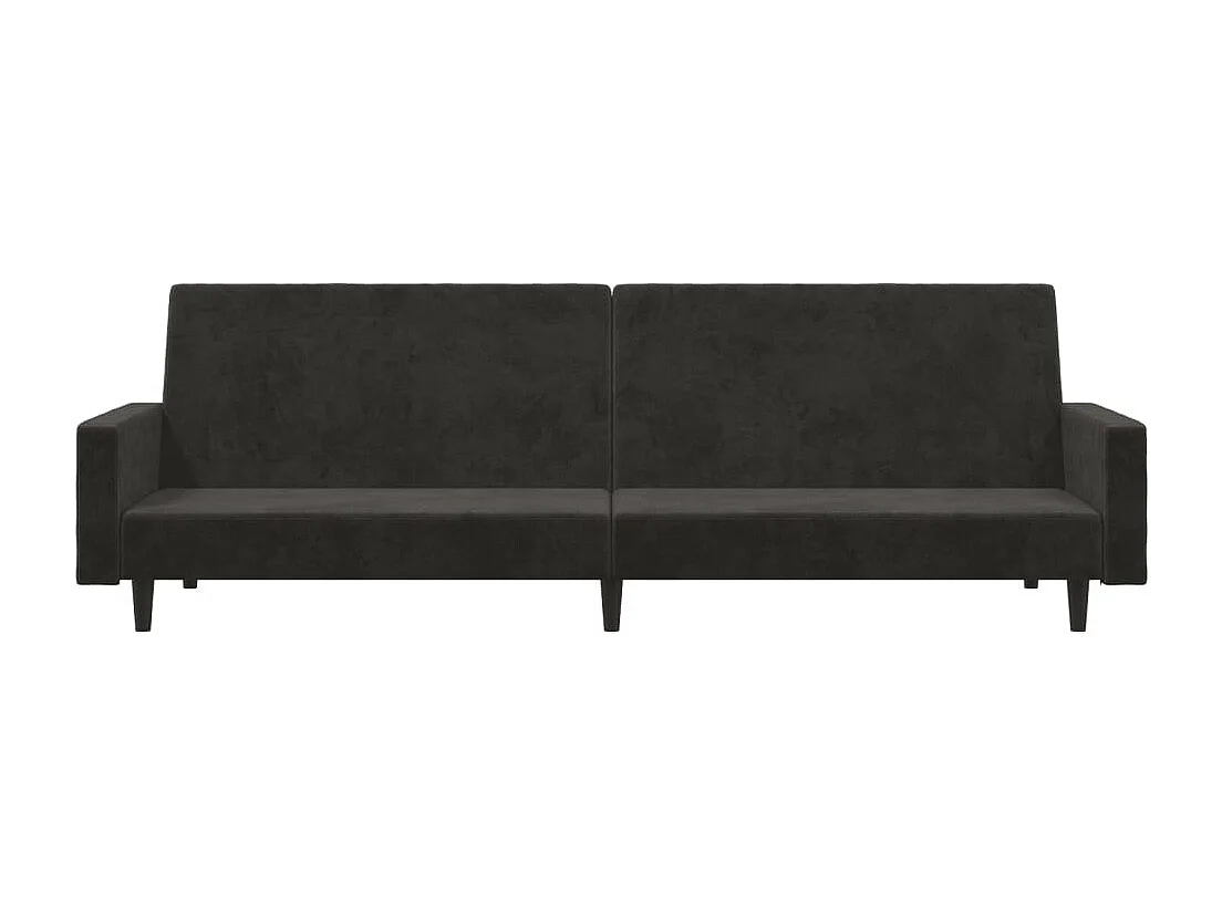 Canapé convertible à 2 places gris foncé velours REO15823