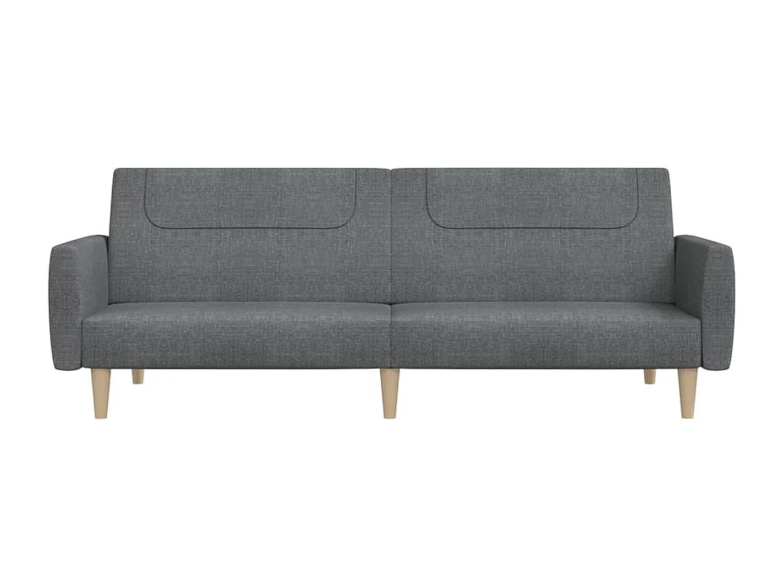 Canapé convertible à 2 places gris clair tissu REO44021