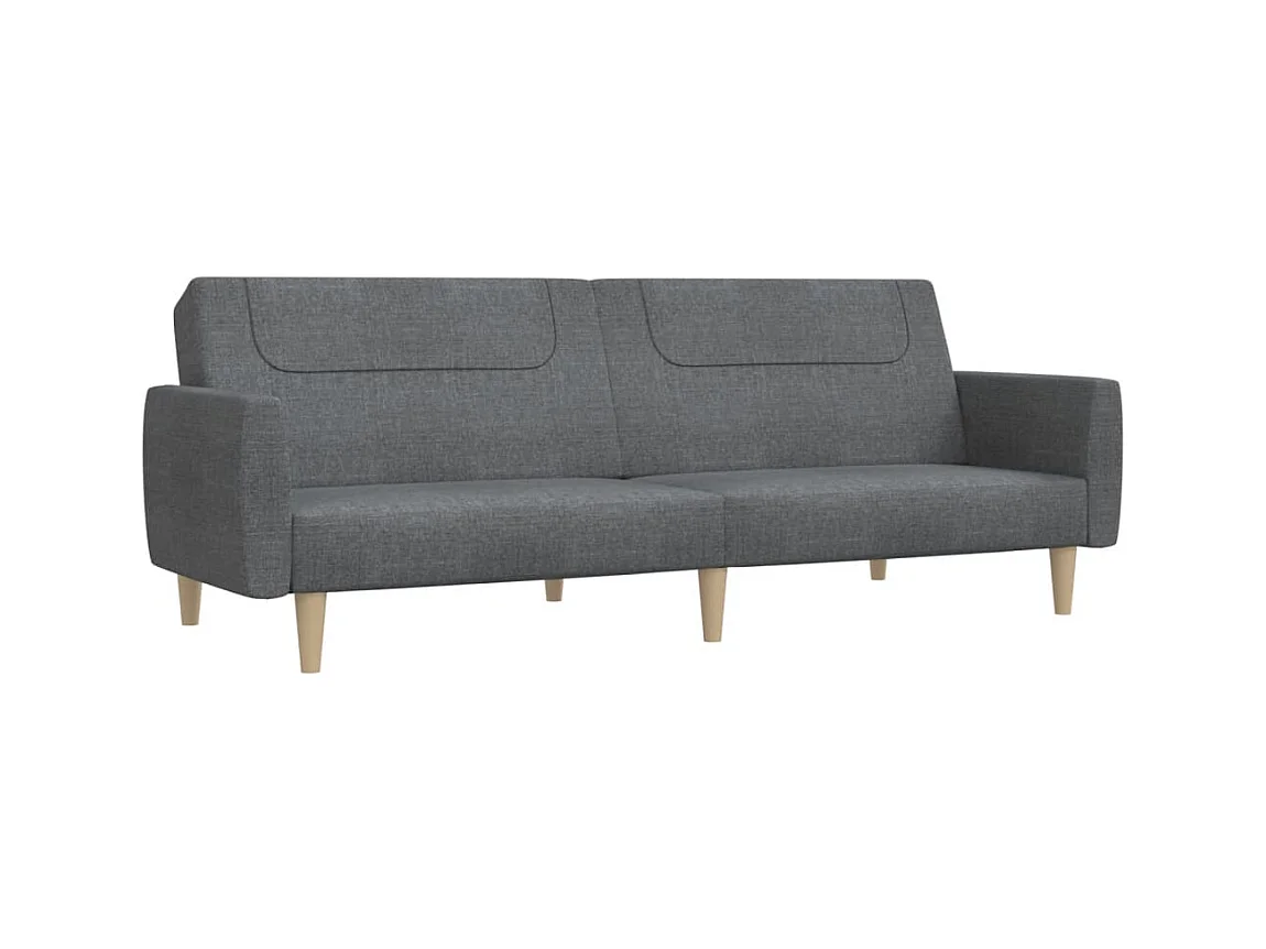 Canapé convertible à 2 places gris clair tissu REO44021