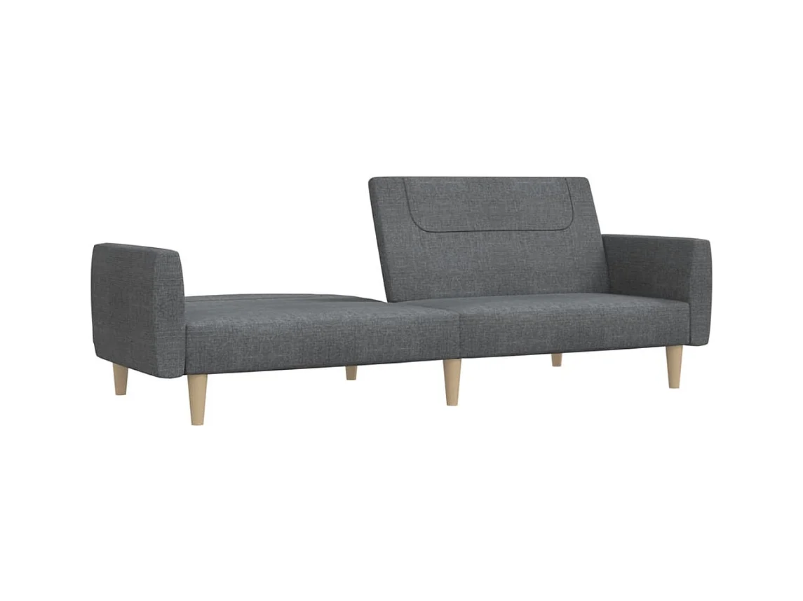 Canapé convertible à 2 places gris clair tissu REO44021